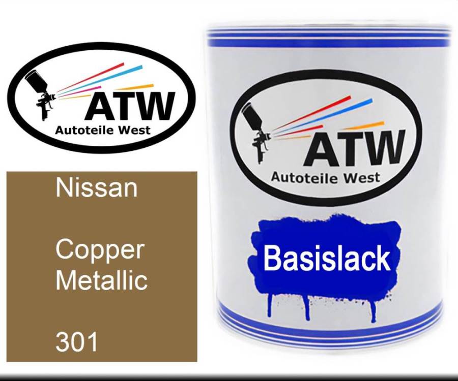 Nissan, Copper Metallic, 301: 1L Lackdose, von ATW Autoteile West.